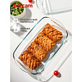 Кастрюля стекло, 19х29х7 см, 2.75 л, прямоугольная, с крышкой, Borcam, 59010 - фото 7