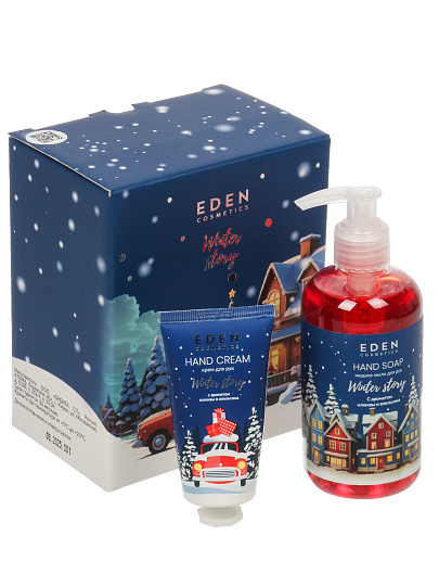 Набор подарочный для женщин, Eden, Winter story BLUE №2, крем для рук 50 мл, мыло жидкое 245 мл