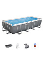 Бассейн каркасный Bestway, 549х274х122 см, Power Steel Rectangular, 56465, фильтр-насос, лестница, тент, 14812 л - фото 9