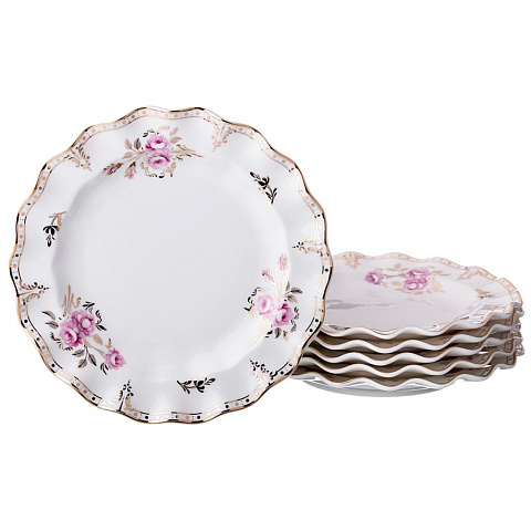 Набор из 6-ти тарелок десертных завтрак у королевы диаметр: 20 см, 590-222