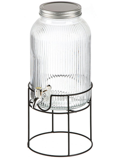 Лимонадница стекло, 3.7 л, Daniks, Грани