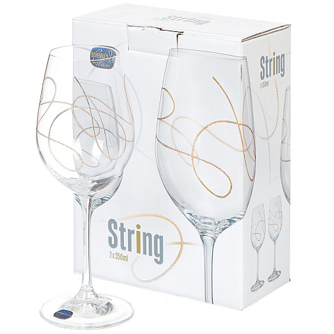 Бокал для вина, 350 мл, стекло, 2 шт, Bohemia, Viola String, 40729/QH013/350/2