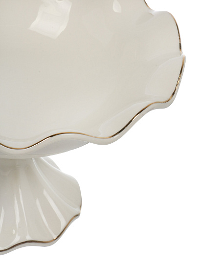 Ваза для фруктов, фарфор, на ножке, 15 см, Bonjart, Золотая линия, ТМ Глория, 202404