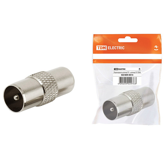 Переходник штекер TV - штекер TV, индивидуальная упаковка, TDM Electric, SQ1809-0014
