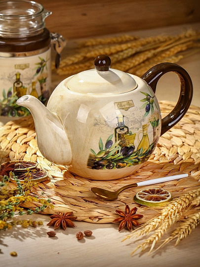 Чайник заварочный доломит, 0.95 л, Daniks, Левадия, бежевый