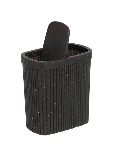 Контейнер для мусора пластик, 1.9 л, прямоугольный, черный гранит, Econova, Velvet, 435204450
