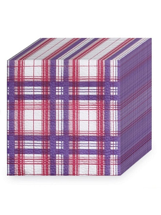 Салфетки бумажные Гармония Цвета, Клетка, 100 шт, 24х24 см, в ассортименте