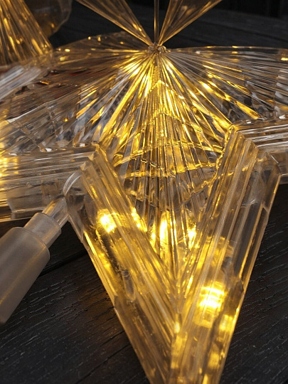 Гирлянда Звезда, желтая, пластик, на верхушку ели 22см, LED, Y4-7555-2