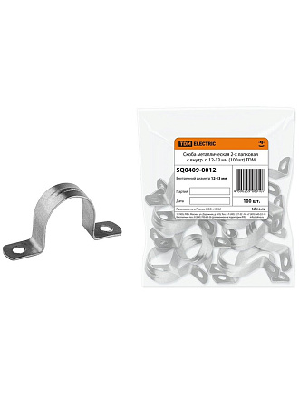 Скоба металлическая 12-13 мм, двухлапковая, TDM Electric, SQ0409-0012