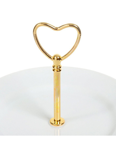 Ваза для фруктов, 3 яруса, керамика, 24 см, Добрушский фарфоровый завод, Идиллия Белье, 9С1289Ф34