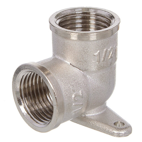 Уголок 1/2'', г-г, никель, с креплением, РосТурПласт