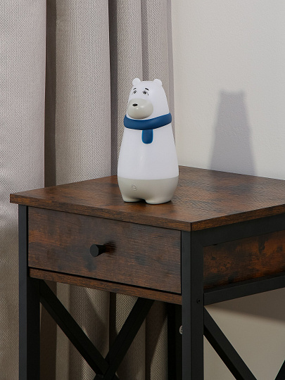 Светильник-ночник JazzWay, Мишка, настольный, пластик, 4.1 Вт, с выключателем, 3000К, синий, 5061248