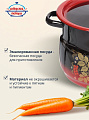 Кастрюля эмалированная сталь, 8 л, крышка сталь, сферический, Сибирские товары, С1920.38, красно-черная - фото 3