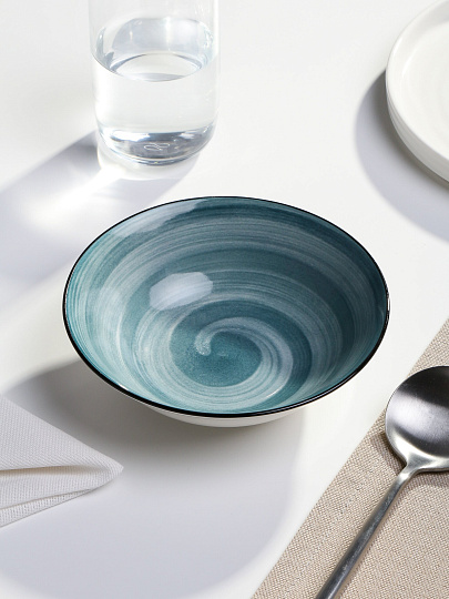 Салатник керамика, круглый, 15х5 см, 0.36 л, Аэрограф, МФК, MFK20423