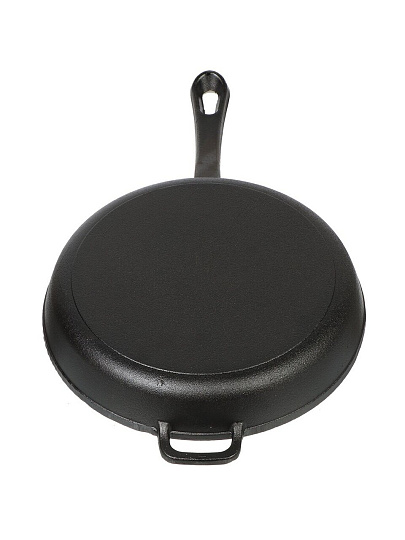 Сковорода чугун, 24 см, Гардарика, литая ручка, с ушком, индукция, 00124
