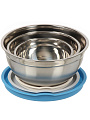 Набор мисок нержавеющая сталь, круглый, 3 шт, 18, 22, 26 см, с крышкой, Daniks, Y4-9617 - фото 3