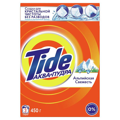 Стиральный порошок Tide, 0.45 кг, автомат, для белого белья, Альпийская свежесть