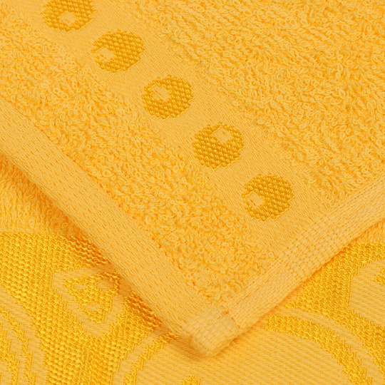 Полотенце кухонное махровое, 35х60 см, 100% хлопок, Вышневолоцкий текстиль, Жаккард Бордюр Фрукты, янтарное, 403, Россия, 00000014104