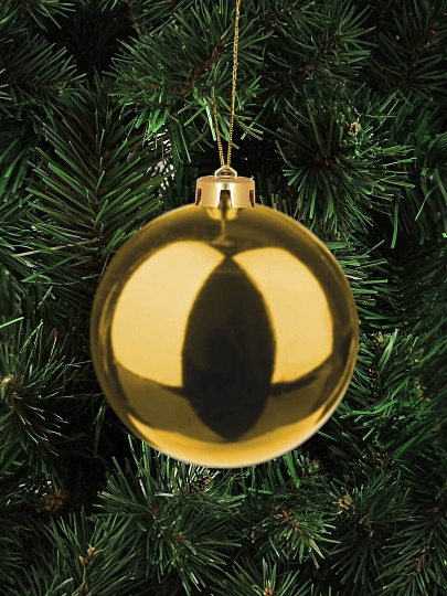 Елочный шар золотой, 15 см, SYB-04
