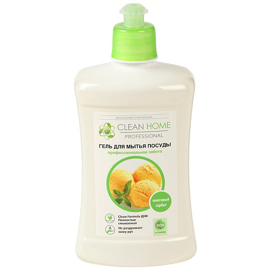 Средство для мытья посуды Clean Home, Манговый сорбет, 500 мл