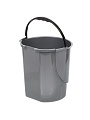Контейнер для мусора пластик, 8 л, круглый, педаль, в ассортименте, Dunya Plastik, 01061 - фото 4