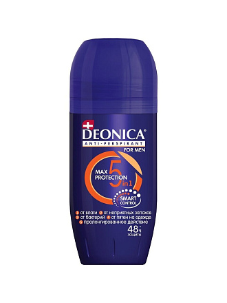 Дезодорант Deonica, 5 Protection, для мужчин, ролик, 50 мл