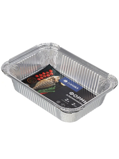 Форма для запекания алюминий, 2 шт, 25.3х18.7х5.4 см, 2 л, прямоугольная, Daniks, SP(RF)88L
