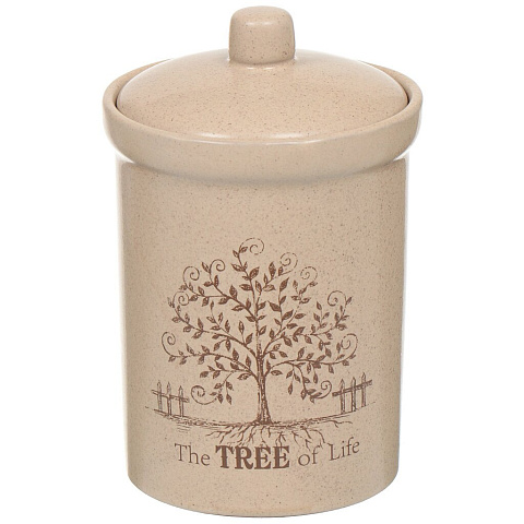 Банка для сыпучих продуктов керамическая Terracotta Дерево жизни TLY301-4-TL-AL, 14 см