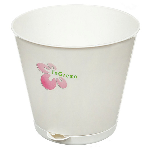 Горшок для цветов пластиковый InGreen Крит ING46012 белый, 12 см