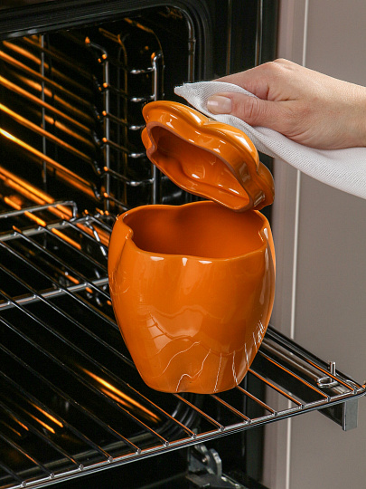 Горшок для жаркого керамика, 0.65 л, желтый, Борисовская керамика, Перец, ОБЧ00029083