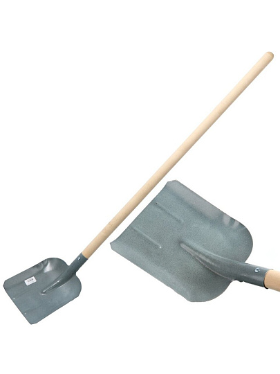 Лопата совковая, сталь, 1.5х225х260 мм, черенок деревянный, СП, с ребром жёсткости