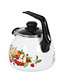 Чайник сталь, эмалированное покрытие, 3 л, со свистком, ручка пластиковая, СтальЭмаль, Черешня, индукция, 4с209я - фото 3