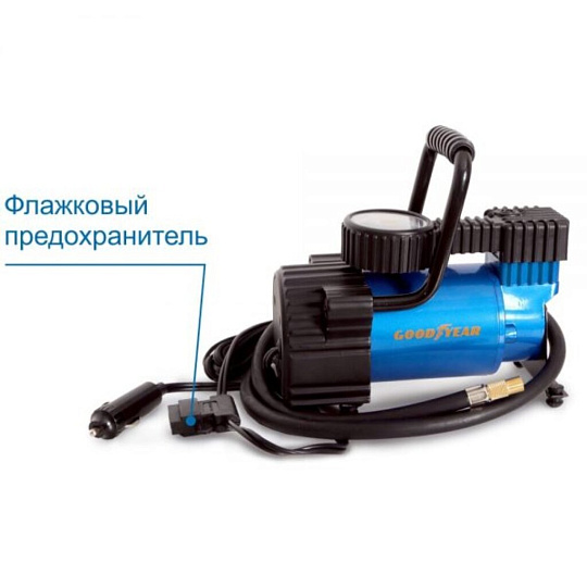 Компрессор автомобильный Goodyear, GY-30L, 30 л/мин, 12 В, 7 атм, 156 Вт, к прикуривателю, со съемной ручкой, сумка, GY000101