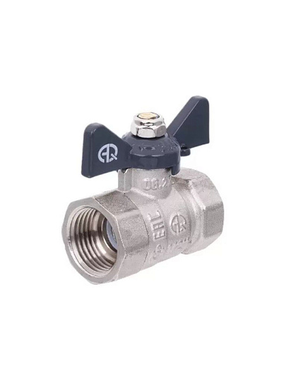 Кран для воды, 1/2'', г-г, латунь, ручка-бабочка, AquaLink