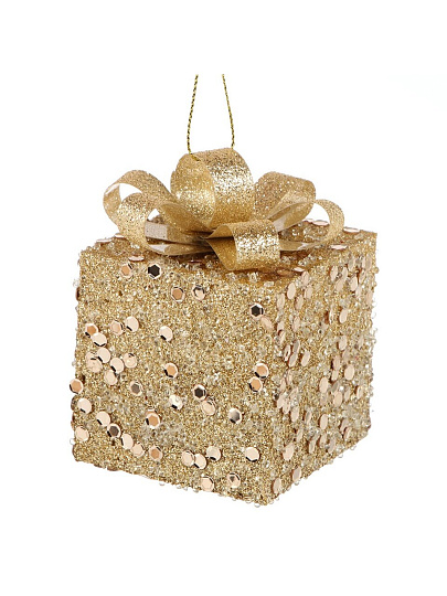 Набор елочных украшений Подарки, 3 шт, золото, 6 см, Y4-9495