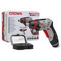 Дрель-шуруповерт аккумуляторный, Crown, CT22024 MC, 3.6 В, кейс