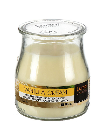 Свеча ароматизированная, 7х6 см, в стакане, Lumar, Ванильный крем Vainilla Cream, 100 гр, 900453