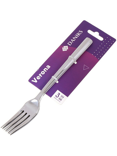Вилка нержавеющая сталь, 3 предмета, столовая, Daniks, Verona