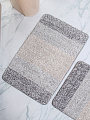 Набор ковриков для ванной и туалета, 2 шт, 0.5х0.8, 0.4х0.5 м, полиэстер, Silvano, Полоса трехцветная, Y4-11459 - фото 2