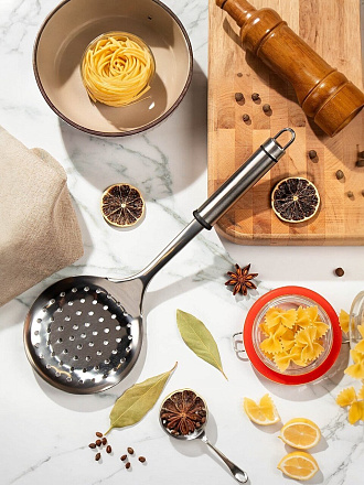 Шумовка нержавеющая сталь, навеска, Daniks, Стандарт, YW-KT006B-4/D-006