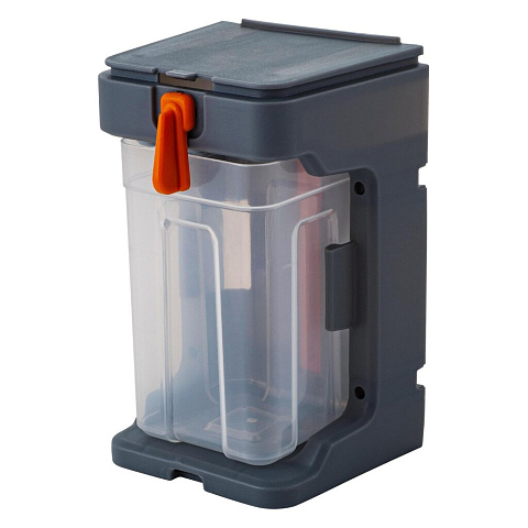 Ящик для метизов, 7х8х12.5 см, пластик, Blocker, Expert, подвесной, серо-свинцовый, оранжевый, BR394510026