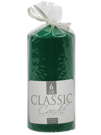 Свеча декоративная, 15х7 см, колонна, изумруд, Bartek Candles, Вельвет