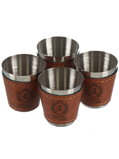 Фляга нержавеющая сталь, подарочный набор 6 предметов, Самый лучший, Y4-9066