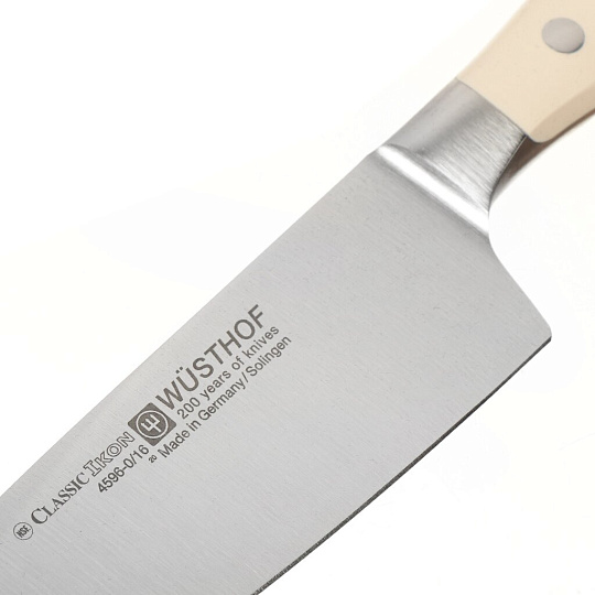 Нож кухонный Wuesthof, Ikon Cream White, шеф-нож, кованая сталь, 16 см, рукоятка пластик, 4596-0/16 WUS