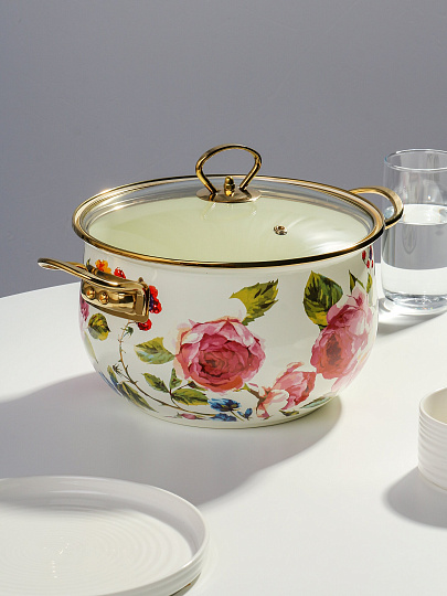 Кастрюля 5 л, крышка стекло, Daniks, Pions, индукция