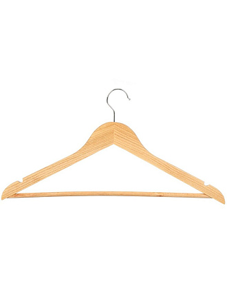 Вешалка-плечики для одежды, 44.5 см, дерево, 10 шт, натуральное дерево, Марья Искусница