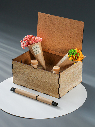 Аромадиффузор Primaroma, 50 мл, 656 г, Flore Весенний сад, Апельсин, Ананас, Зелень, 2 в 1, деревянный футляр, AR9IF222