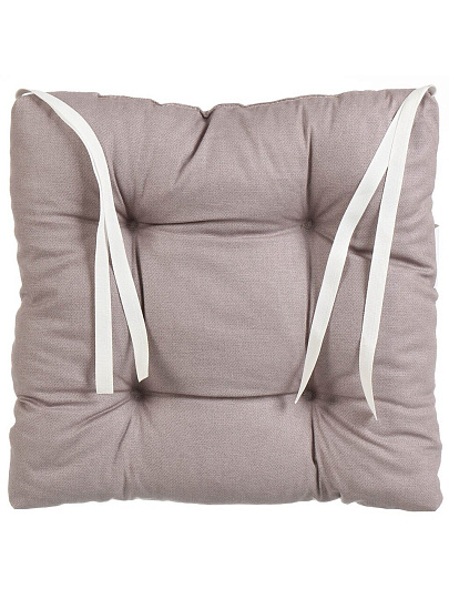 Сиденье мягкое велюр, 40х40 см, бежевое, чехол 100% хлопок, Кантри