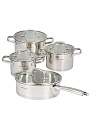 Набор посуды нерж, 8 пр, кастрюли 2.1,2.9,5.1 л, сковорода 3.1 л, индукц, Daniks, Рейн - фото 4