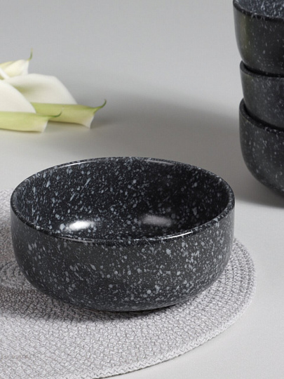 Сервиз столовый керамика, 16 предметов, на 4 персоны, Millimi, 824-184, черный